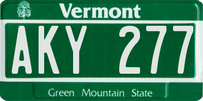 VT license plate AKY277