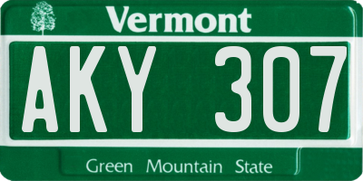 VT license plate AKY307