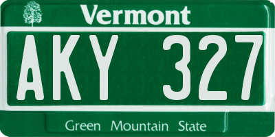 VT license plate AKY327