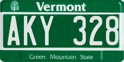 VT license plate AKY328