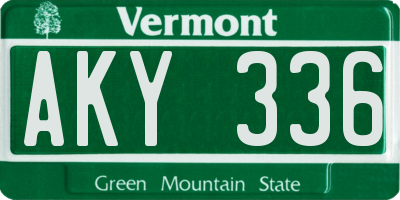 VT license plate AKY336
