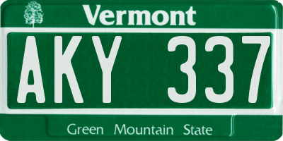 VT license plate AKY337