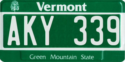 VT license plate AKY339