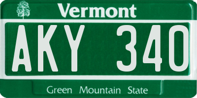 VT license plate AKY340