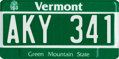 VT license plate AKY341