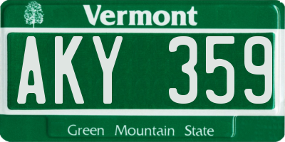 VT license plate AKY359