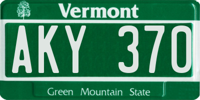 VT license plate AKY370
