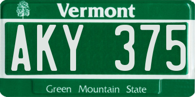 VT license plate AKY375