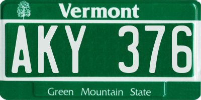 VT license plate AKY376