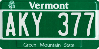VT license plate AKY377
