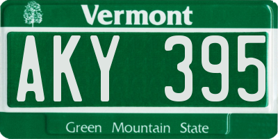 VT license plate AKY395