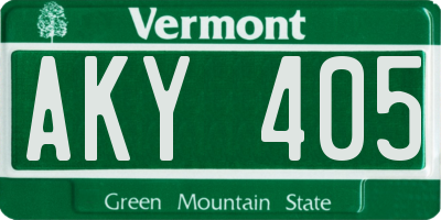 VT license plate AKY405