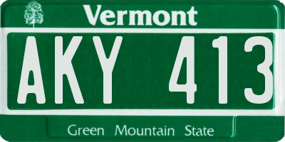 VT license plate AKY413