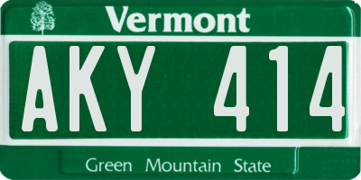 VT license plate AKY414