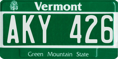 VT license plate AKY426
