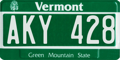 VT license plate AKY428