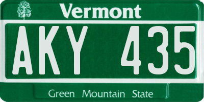 VT license plate AKY435