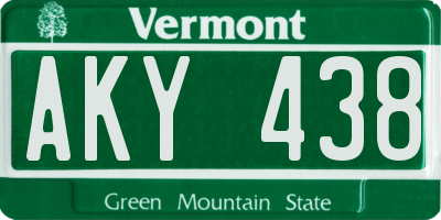 VT license plate AKY438