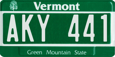 VT license plate AKY441