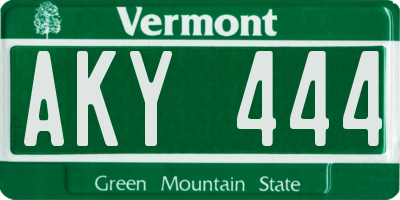 VT license plate AKY444