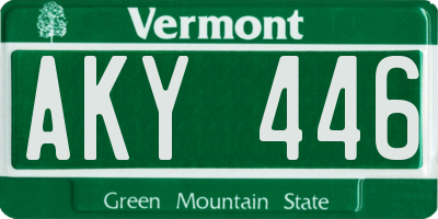 VT license plate AKY446