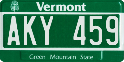 VT license plate AKY459