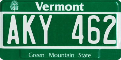 VT license plate AKY462