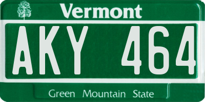 VT license plate AKY464