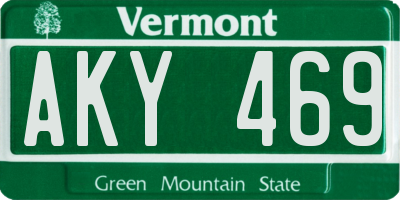 VT license plate AKY469
