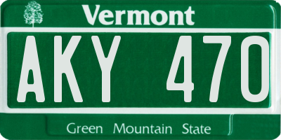 VT license plate AKY470
