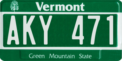 VT license plate AKY471