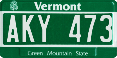 VT license plate AKY473