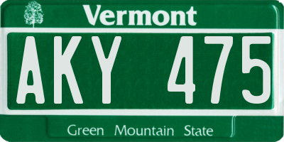 VT license plate AKY475