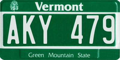 VT license plate AKY479