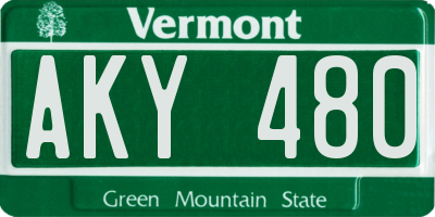 VT license plate AKY480