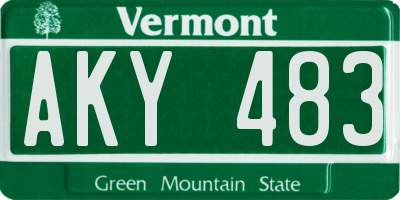 VT license plate AKY483