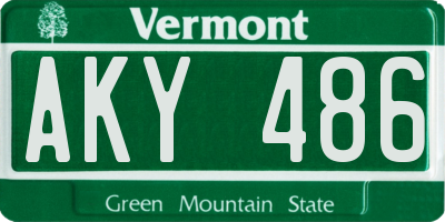 VT license plate AKY486