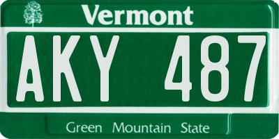 VT license plate AKY487