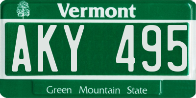 VT license plate AKY495