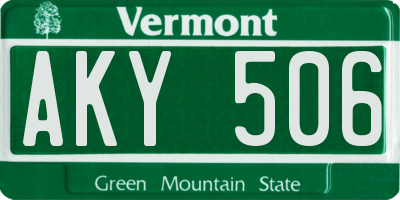 VT license plate AKY506