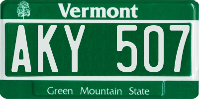 VT license plate AKY507