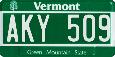 VT license plate AKY509