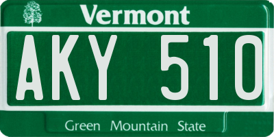 VT license plate AKY510
