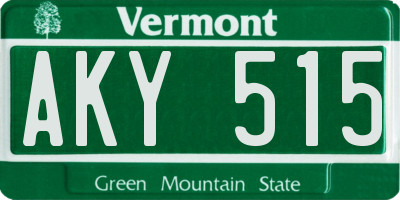 VT license plate AKY515