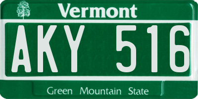 VT license plate AKY516