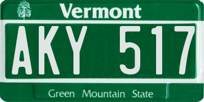 VT license plate AKY517