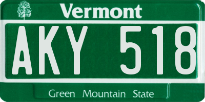 VT license plate AKY518