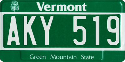 VT license plate AKY519