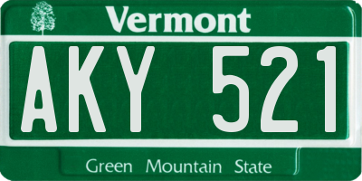 VT license plate AKY521