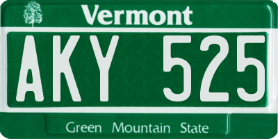 VT license plate AKY525